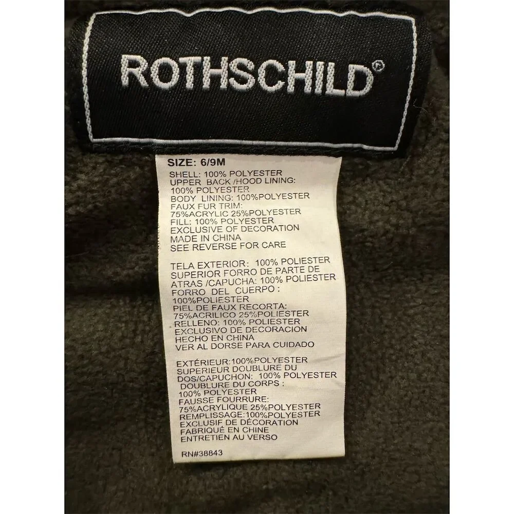Rothschild Baby Snowsuit Unisex Multicolor 6/9 Months Warm Winter‎ Wear